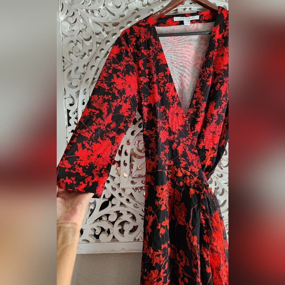 DVF DIANE VON FURSTENBERG IRINA FLORAL FIT & FLARE DRESS SIZE 14 - Picture 7 of 13